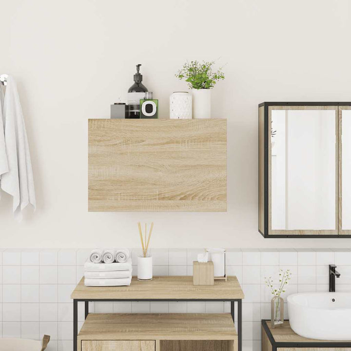 væghængt badeværelsesskab 60x25x40 cm konstrueret træ sonoma-eg