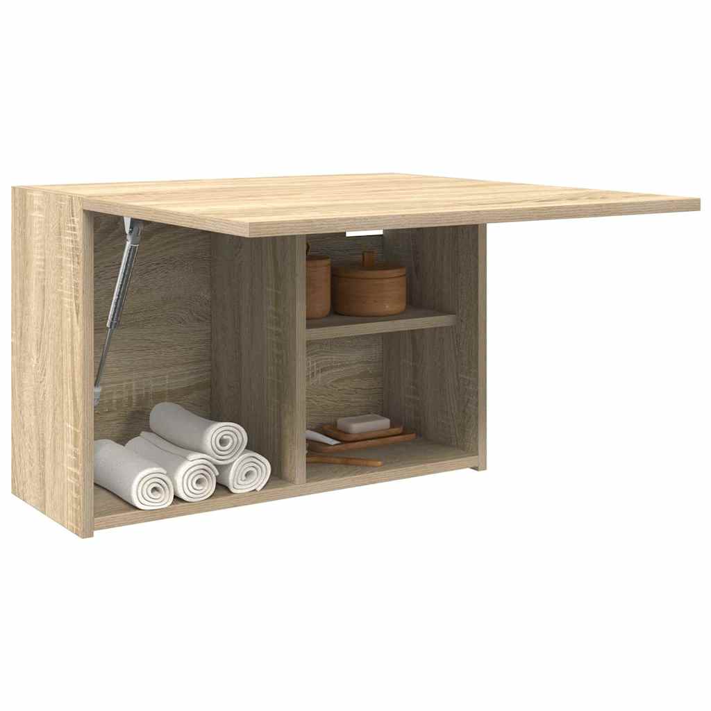 væghængt badeværelsesskab 60x25x40 cm konstrueret træ sonoma-eg