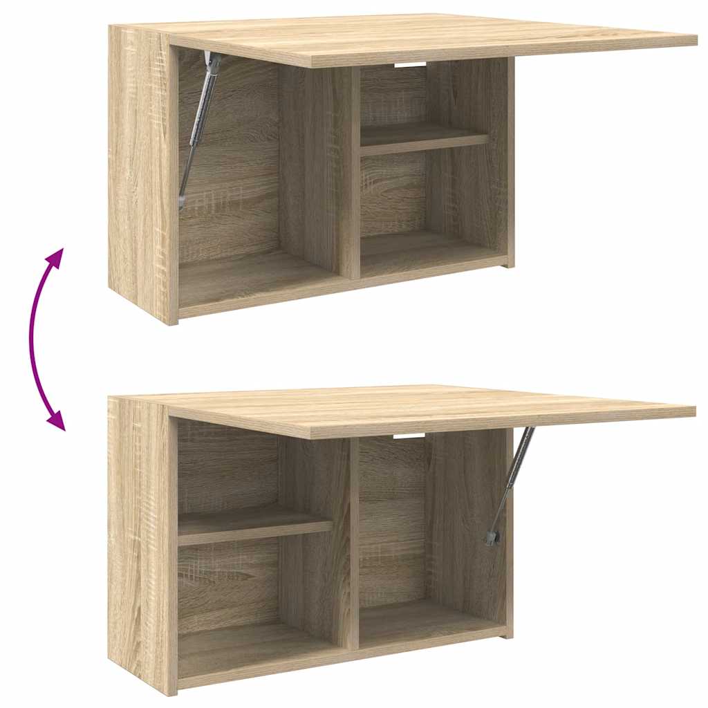 væghængt badeværelsesskab 60x25x40 cm konstrueret træ sonoma-eg