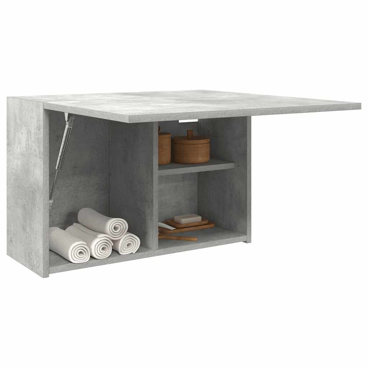 væghængt badeværelsesskab 60x25x40 cm konstrueret træ betongrå