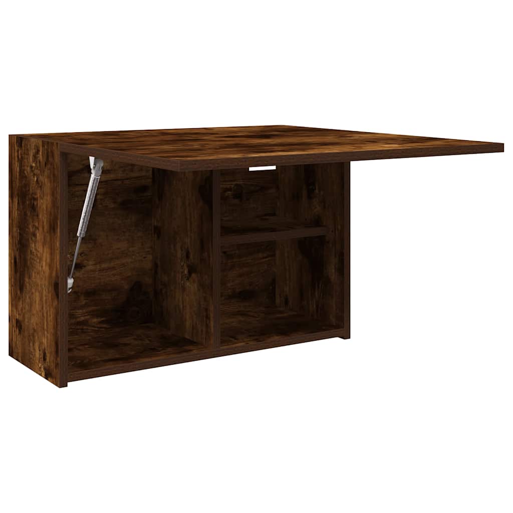 væghængt badeværelsesskab 60x25x40 cm konstrueret træ røget eg
