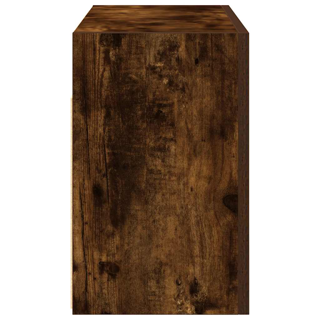 væghængt badeværelsesskab 60x25x40 cm konstrueret træ røget eg