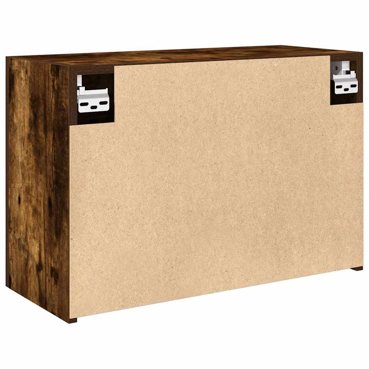 væghængt badeværelsesskab 60x25x40 cm konstrueret træ røget eg