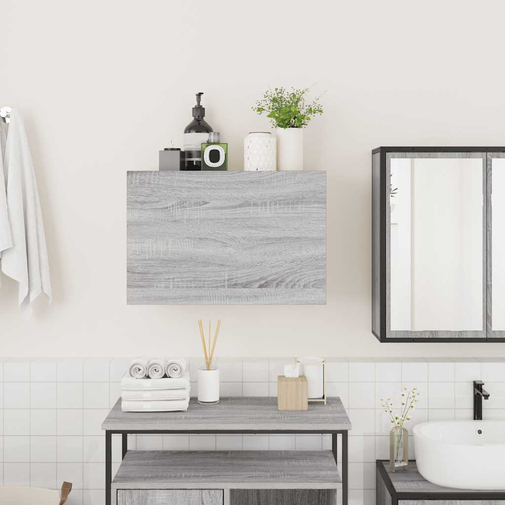 væghængt badeværelsesskab 60x25x40 cm konstrueret træ