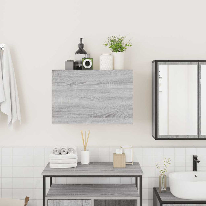 væghængt badeværelsesskab 60x25x40 cm konstrueret træ