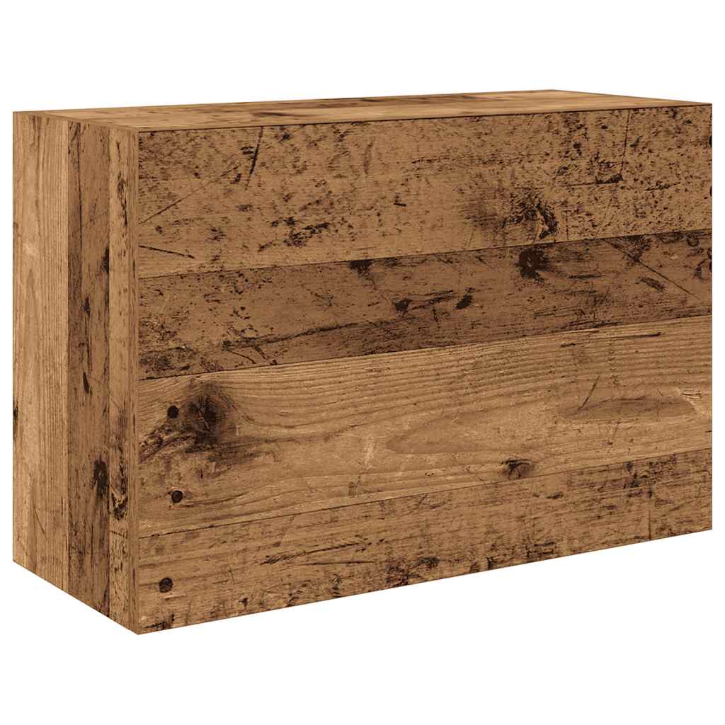 væghængt badeværelsesskab 60x25x40cm konstrueret træ antikt træ