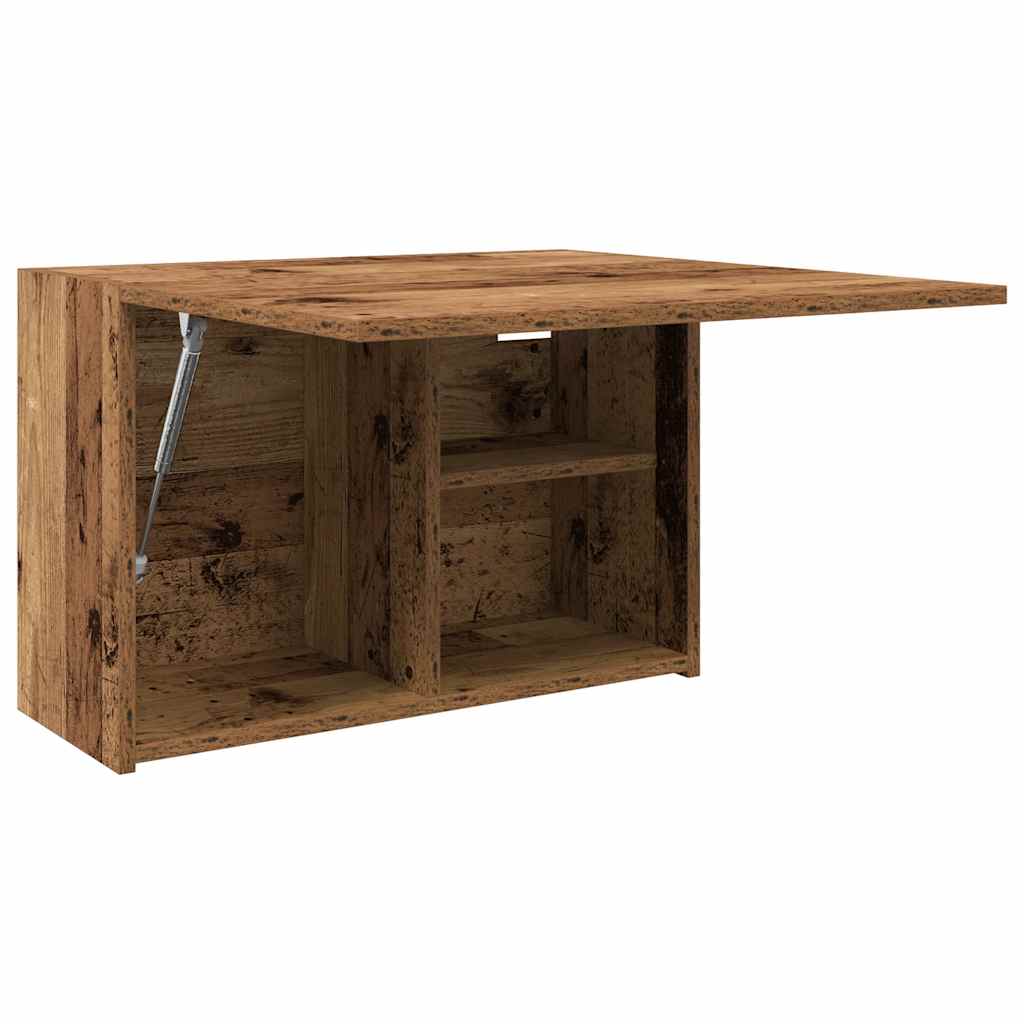 væghængt badeværelsesskab 60x25x40cm konstrueret træ antikt træ