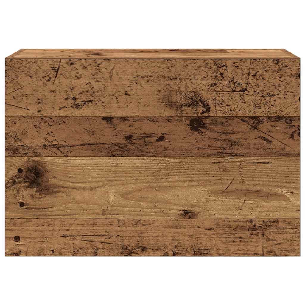 væghængt badeværelsesskab 60x25x40cm konstrueret træ antikt træ