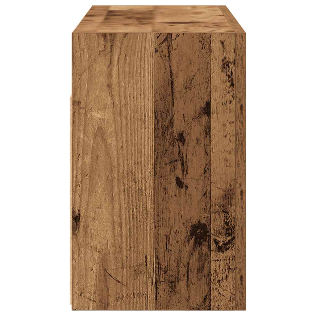 væghængt badeværelsesskab 60x25x40cm konstrueret træ antikt træ