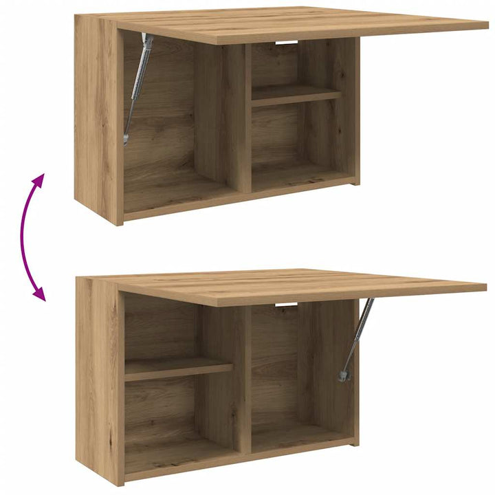 væghængt badeværelsesskab 60x25x40 cm konstrueret træ kunsteg