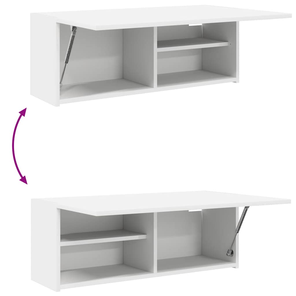 væghængt badeværelsesskab 80x25x30 cm konstrueret træ hvid