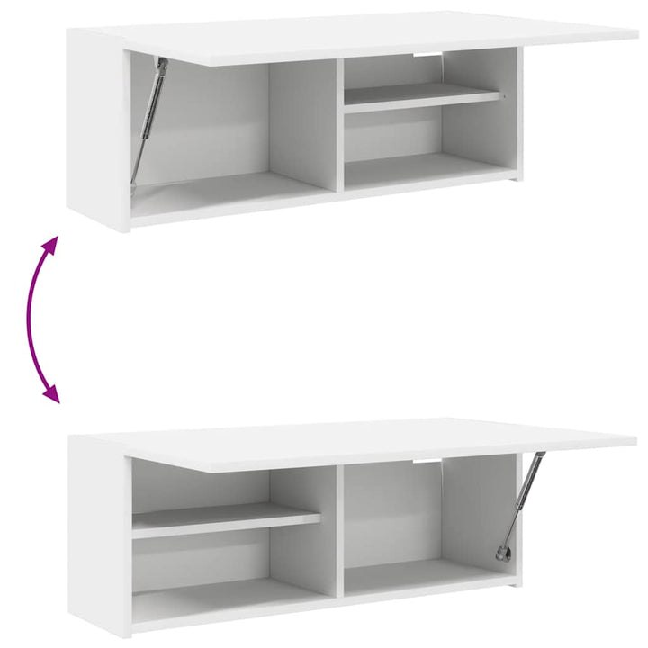 væghængt badeværelsesskab 80x25x30 cm konstrueret træ hvid