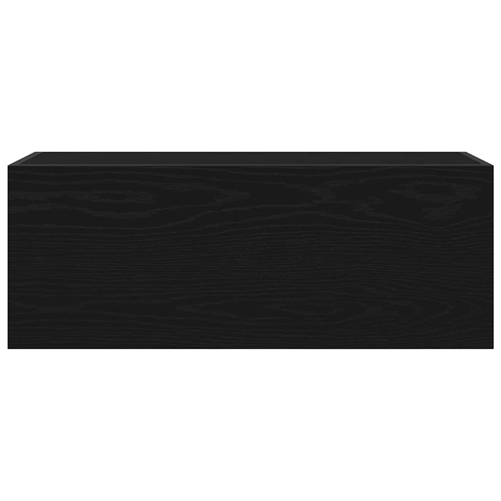 væghængt badeværelsesskab 80x25x30 cm konstrueret træ sort
