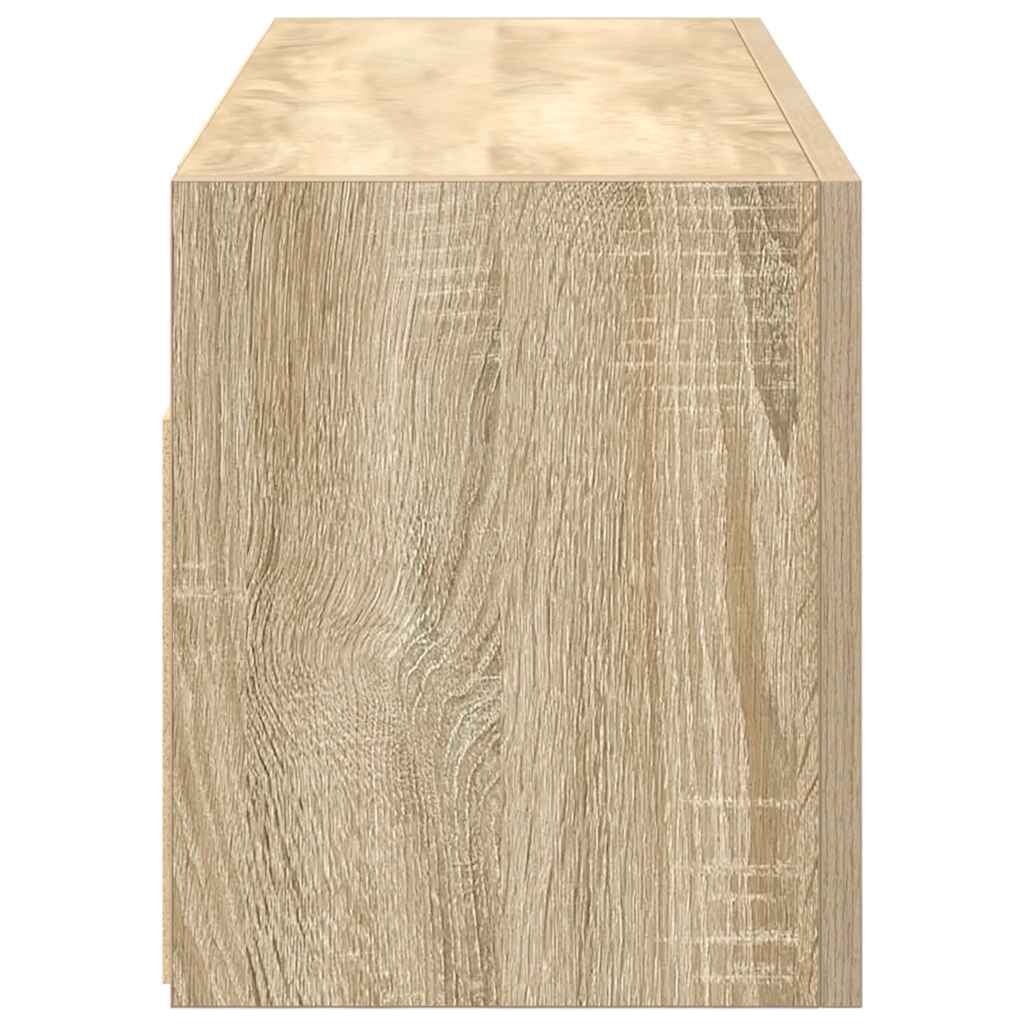 væghængt badeværelsesskab 80x25x30 cm konstrueret træ sonoma-eg