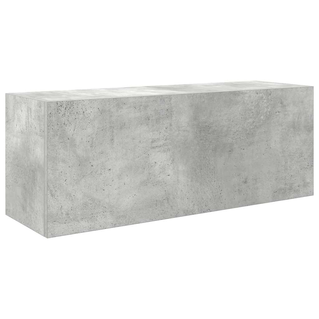 væghængt badeværelsesskab 80x25x30 cm konstrueret træ betongrå