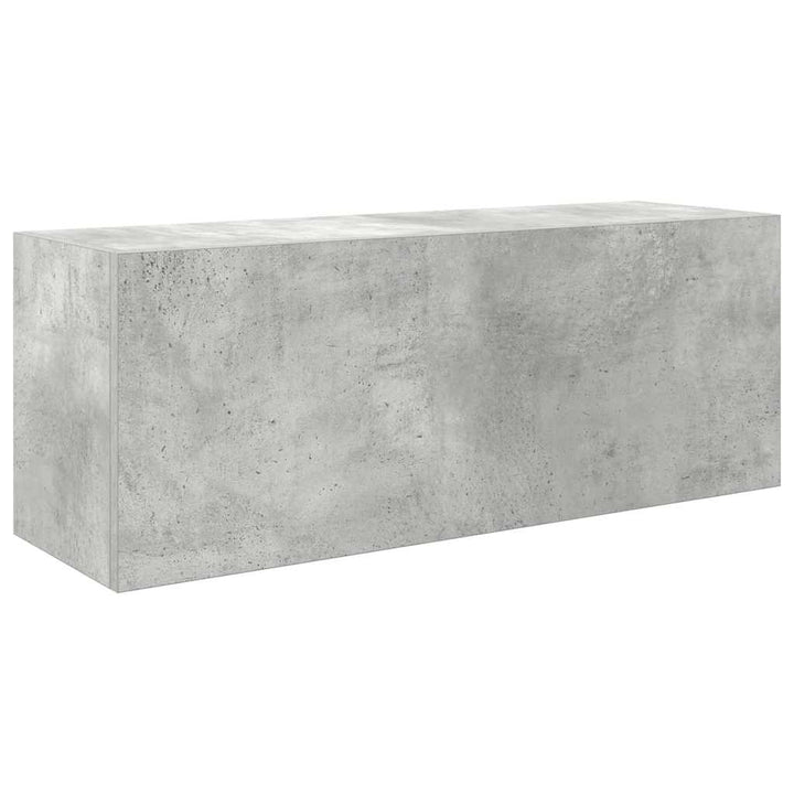 væghængt badeværelsesskab 80x25x30 cm konstrueret træ betongrå
