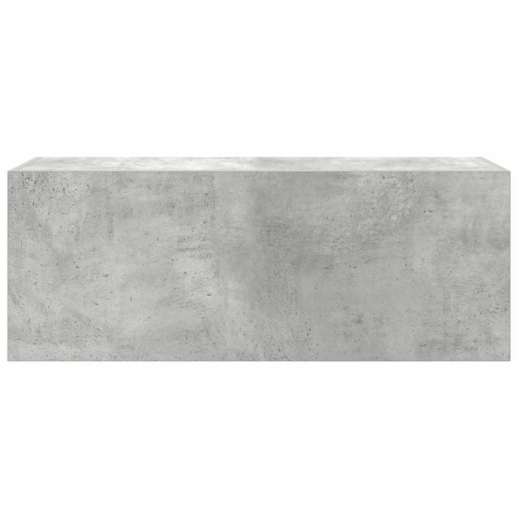 væghængt badeværelsesskab 80x25x30 cm konstrueret træ betongrå