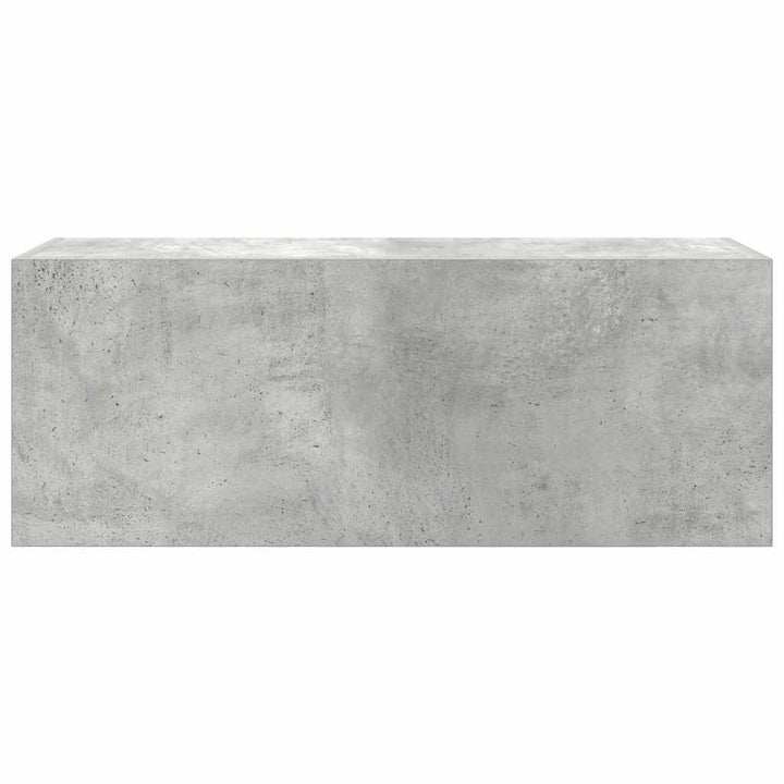 væghængt badeværelsesskab 80x25x30 cm konstrueret træ betongrå