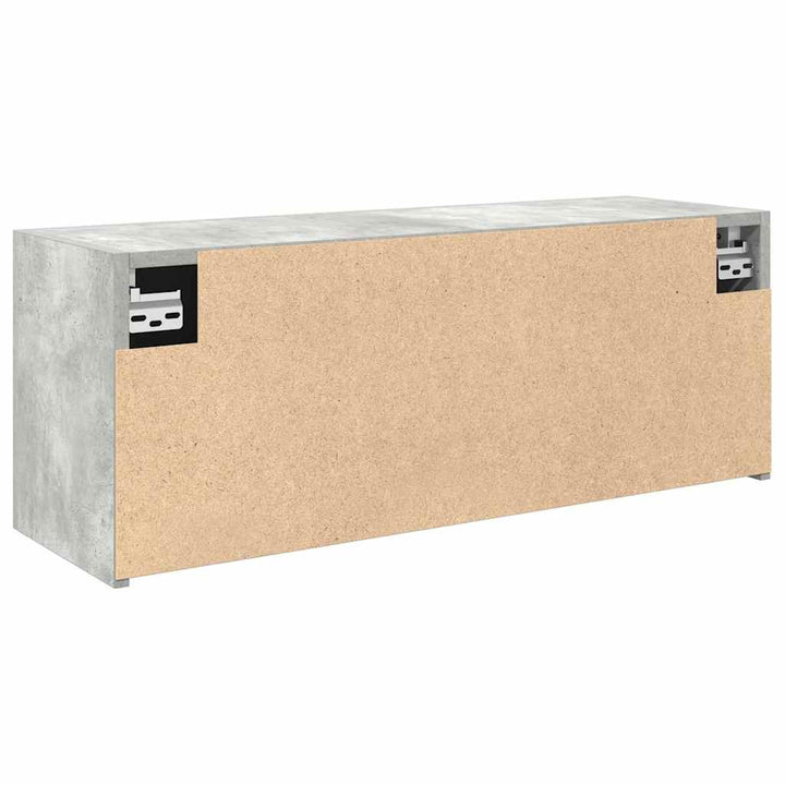 væghængt badeværelsesskab 80x25x30 cm konstrueret træ betongrå