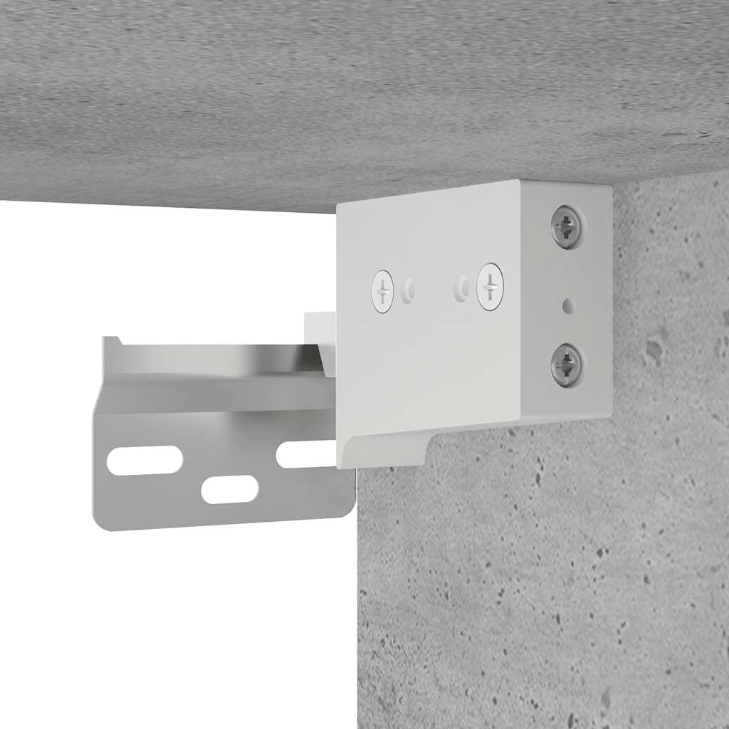 væghængt badeværelsesskab 80x25x30 cm konstrueret træ betongrå