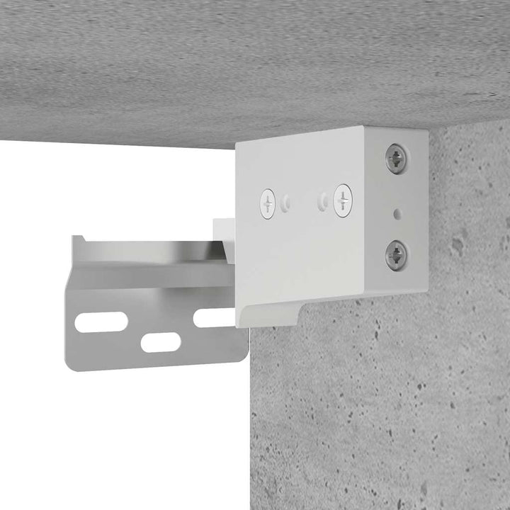 væghængt badeværelsesskab 80x25x30 cm konstrueret træ betongrå
