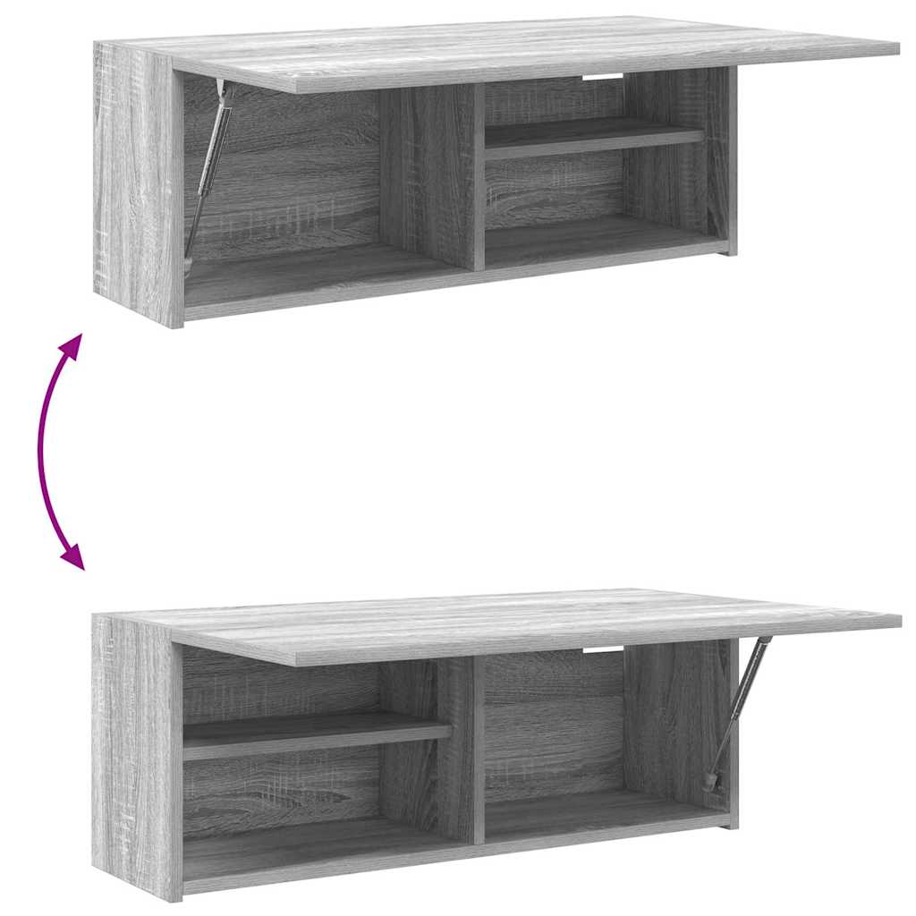 væghængt badeværelsesskab 80x25x30 cm konstrueret træ