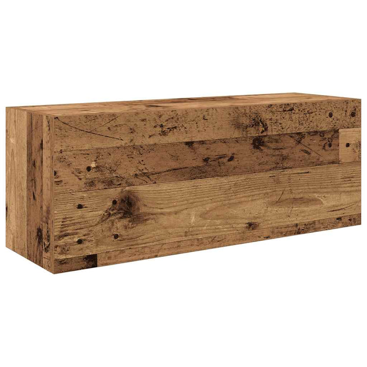 væghængt badeværelsesskab 80x25x30cm konstrueret træ antikt træ