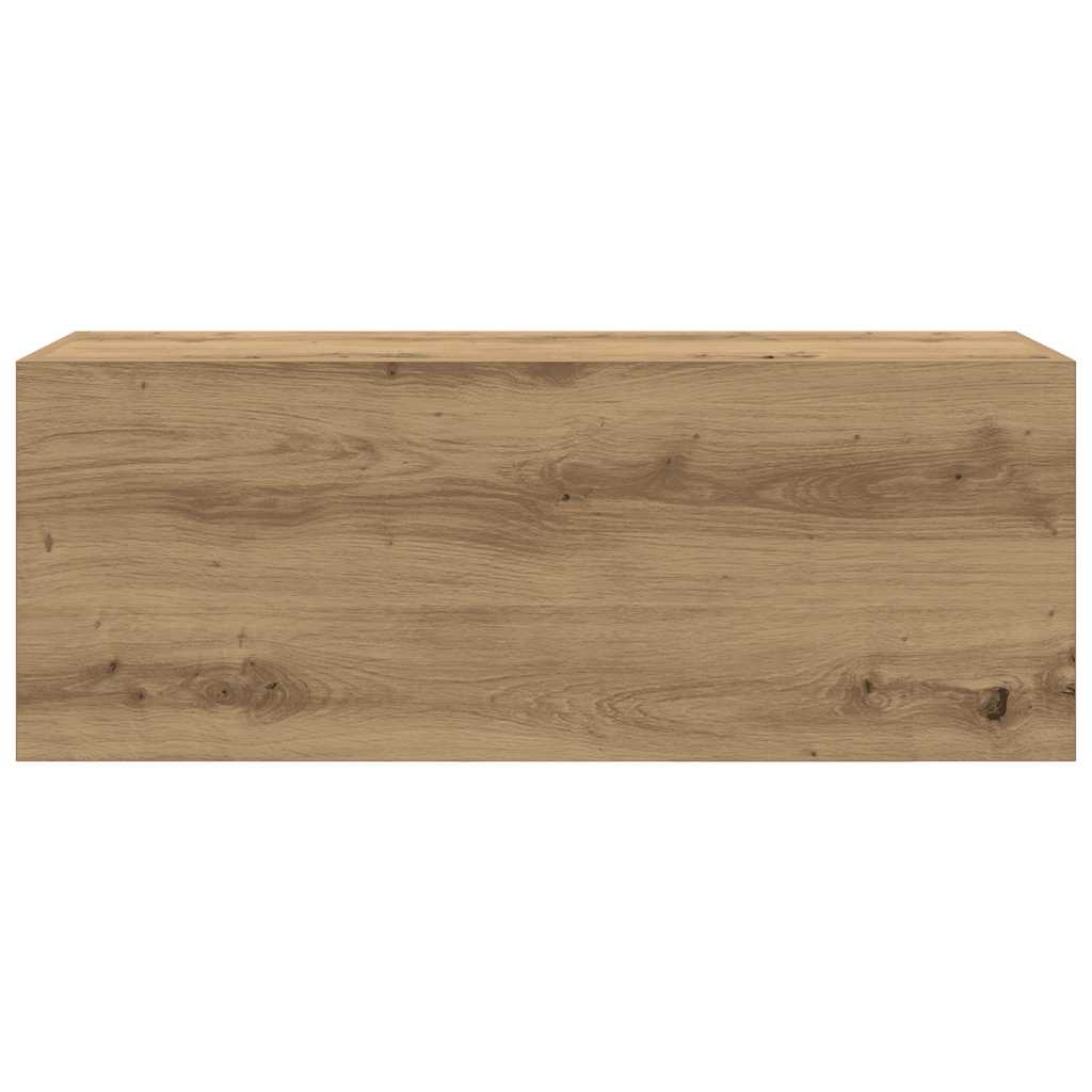 væghængt badeværelsesskab 80x25x30 cm konstrueret træ kunsteg