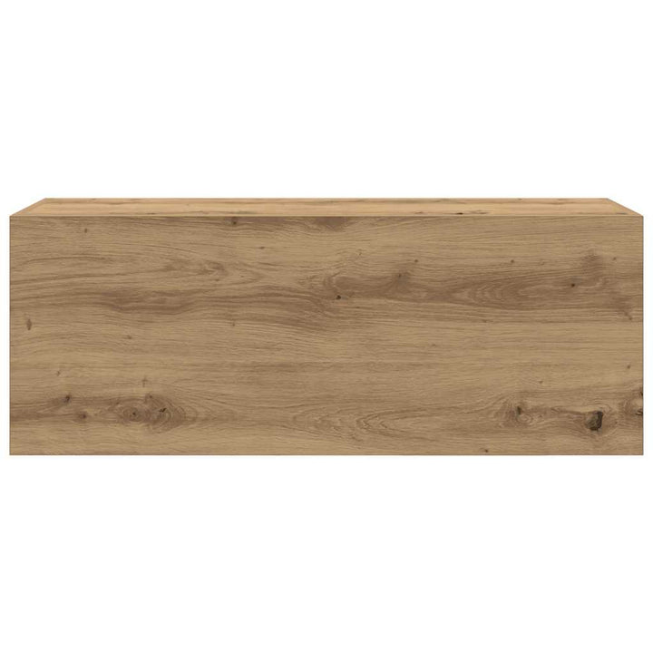 væghængt badeværelsesskab 80x25x30 cm konstrueret træ kunsteg