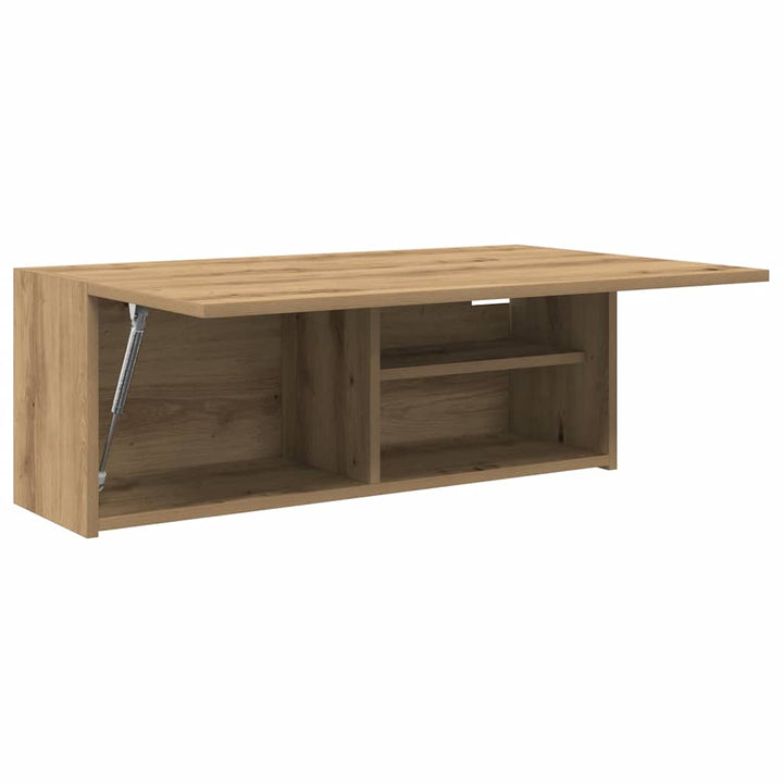 væghængt badeværelsesskab 80x25x30 cm konstrueret træ kunsteg