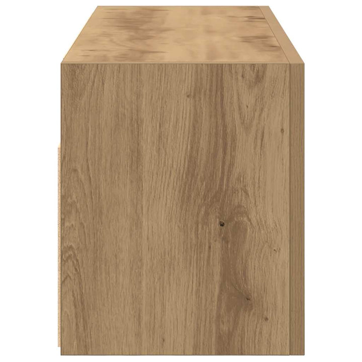 væghængt badeværelsesskab 80x25x30 cm konstrueret træ kunsteg