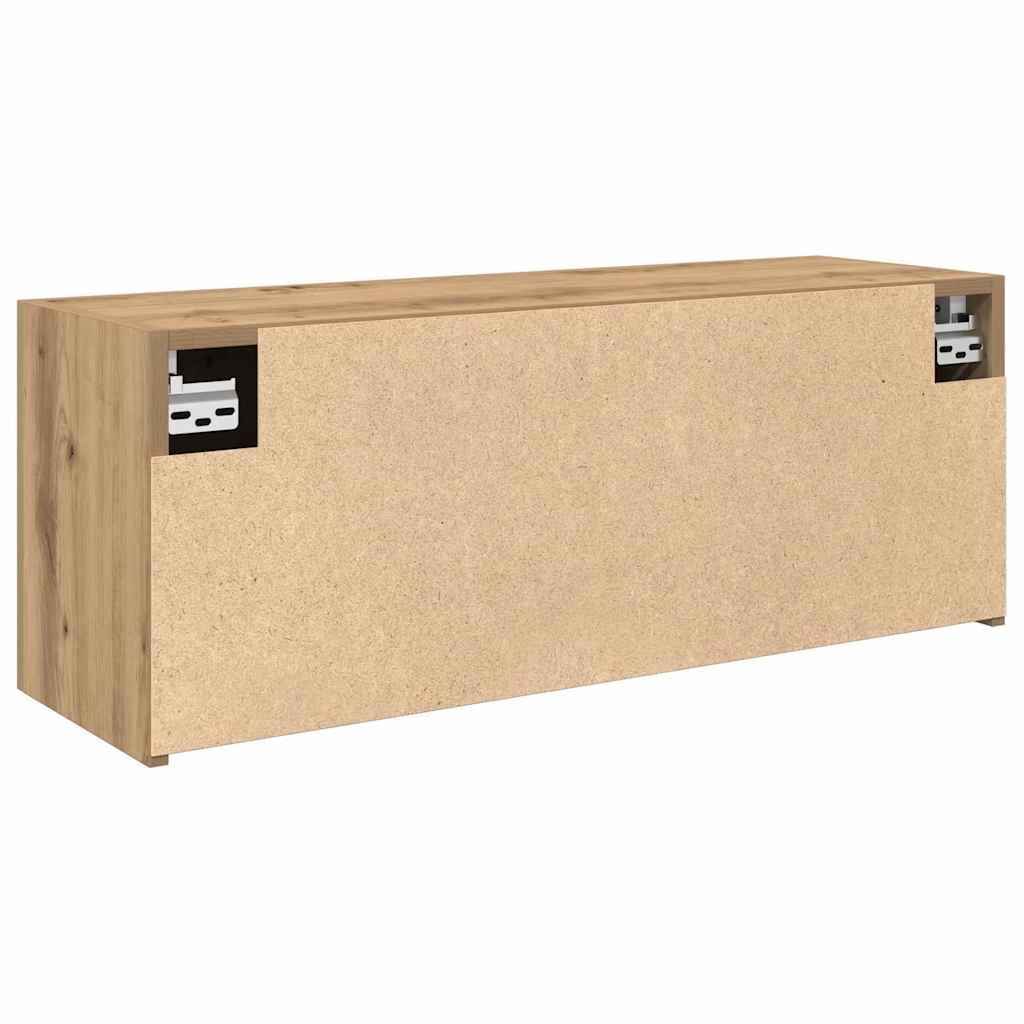 væghængt badeværelsesskab 80x25x30 cm konstrueret træ kunsteg