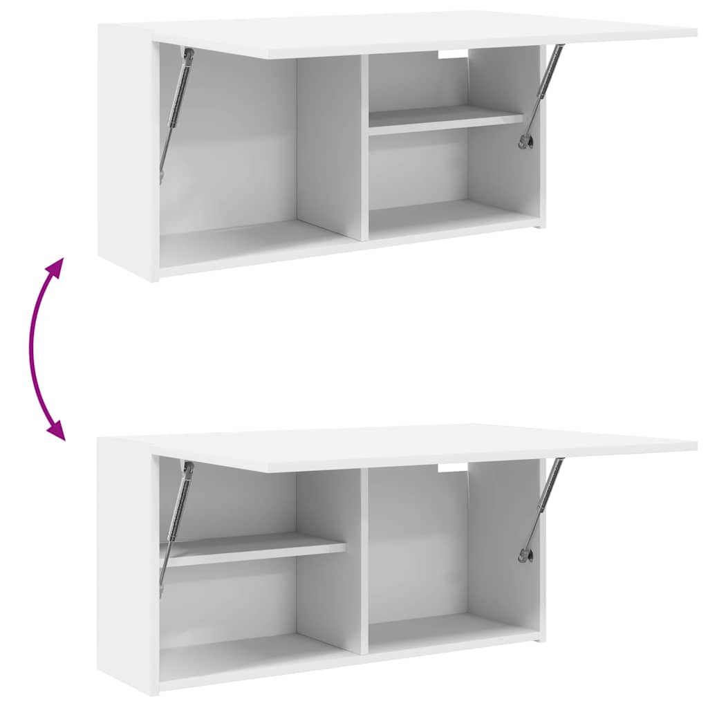 væghængt badeværelsesskab 80x25x40 cm konstrueret træ hvid