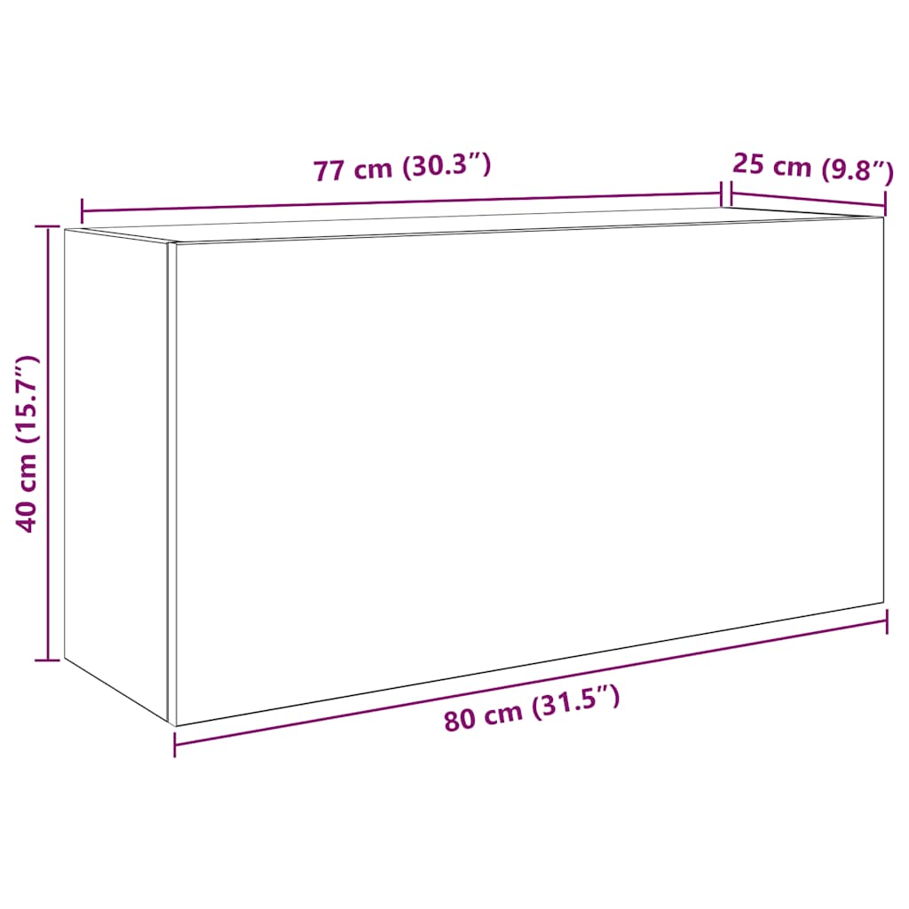 væghængt badeværelsesskab 80x25x40 cm konstrueret træ hvid