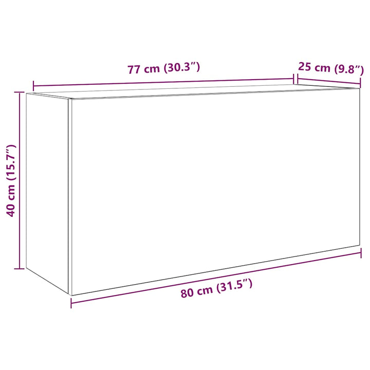 væghængt badeværelsesskab 80x25x40 cm konstrueret træ hvid