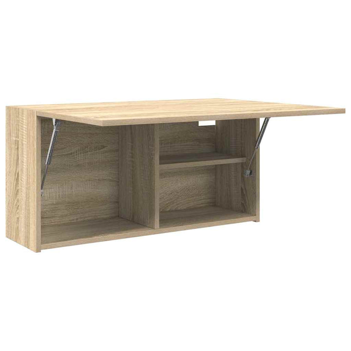 væghængt badeværelsesskab 80x25x40 cm konstrueret træ sonoma-eg
