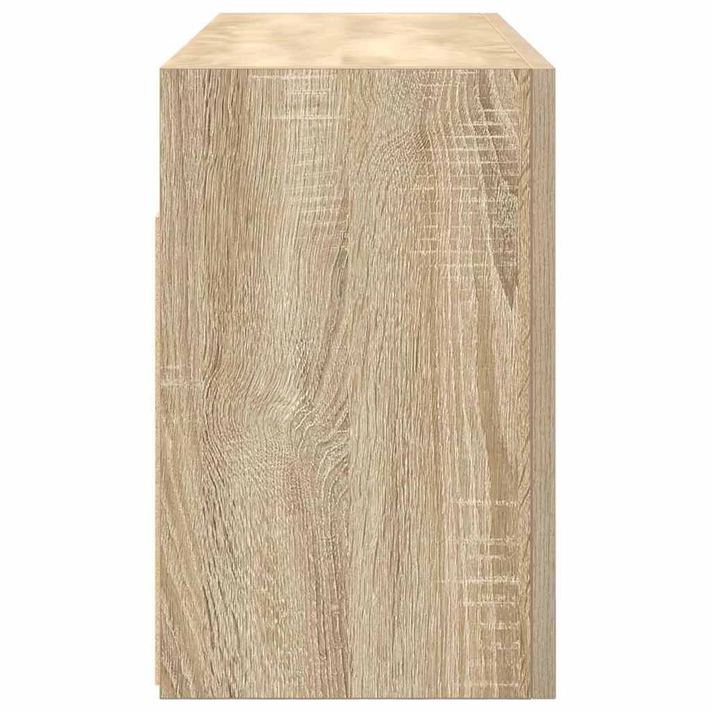 væghængt badeværelsesskab 80x25x40 cm konstrueret træ sonoma-eg