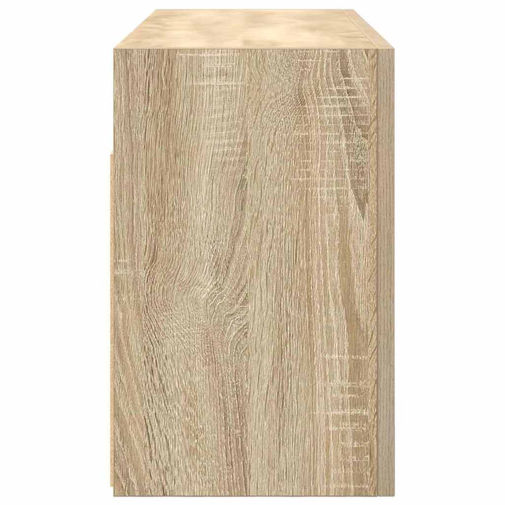 væghængt badeværelsesskab 80x25x40 cm konstrueret træ sonoma-eg