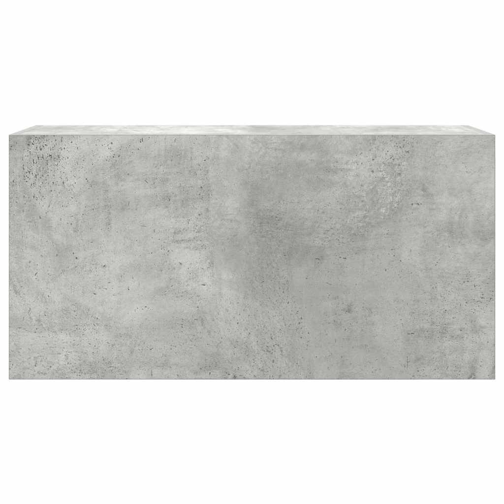 væghængt badeværelsesskab 80x25x40 cm konstrueret træ betongrå