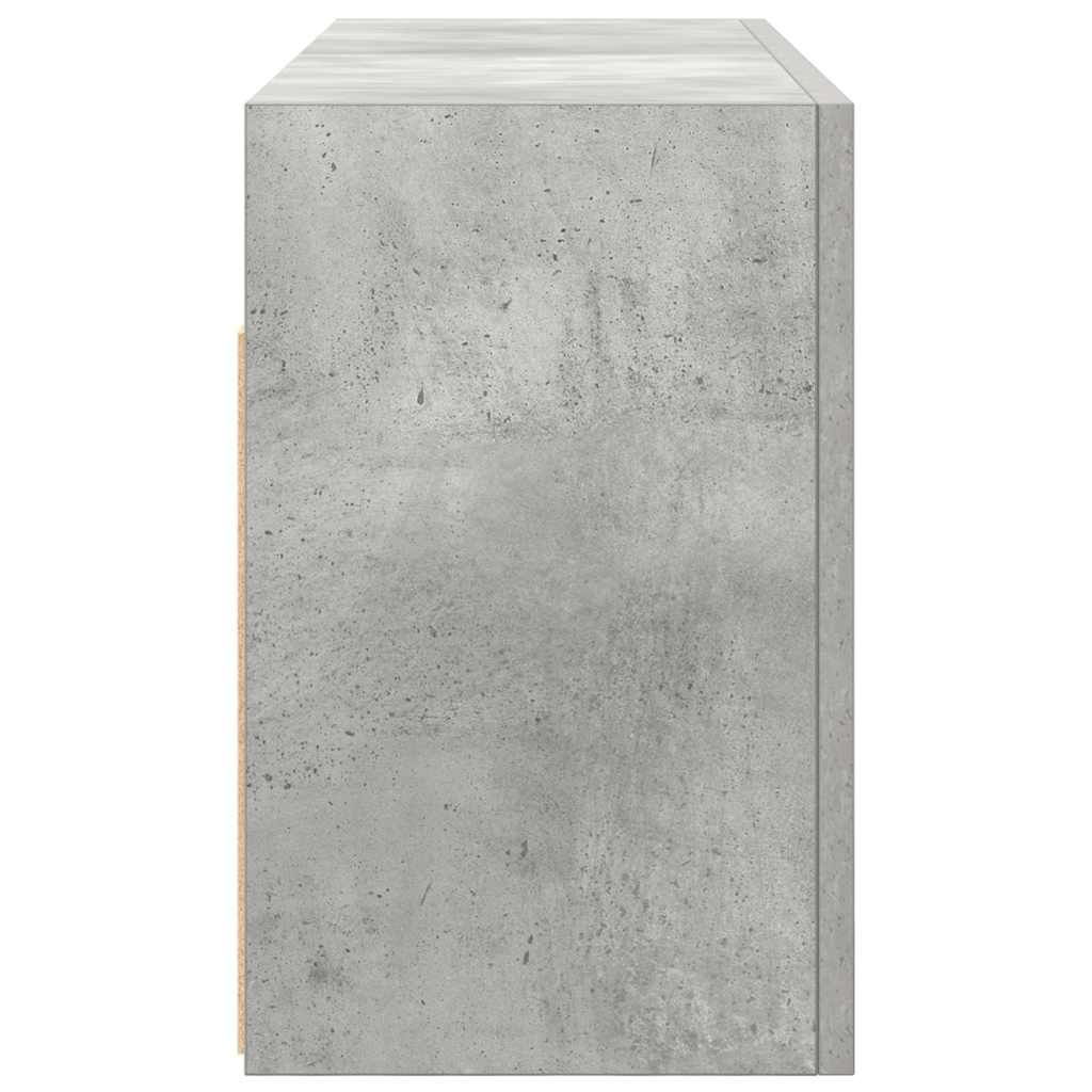 væghængt badeværelsesskab 80x25x40 cm konstrueret træ betongrå