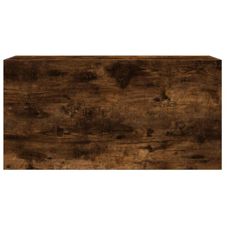 væghængt badeværelsesskab 80x25x40 cm konstrueret træ røget eg
