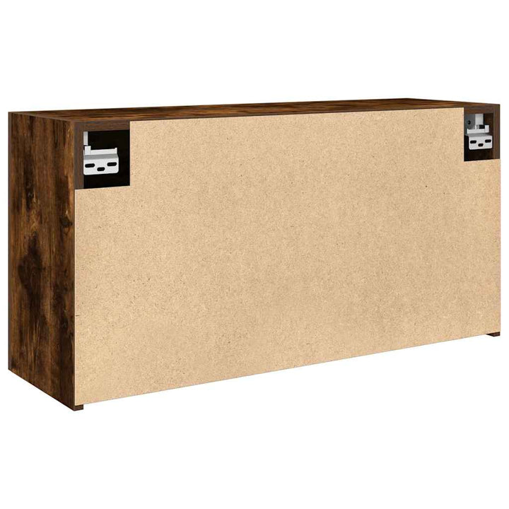 væghængt badeværelsesskab 80x25x40 cm konstrueret træ røget eg