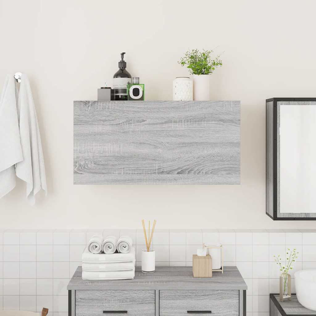 væghængt badeværelsesskab 80x25x40 cm konstrueret træ