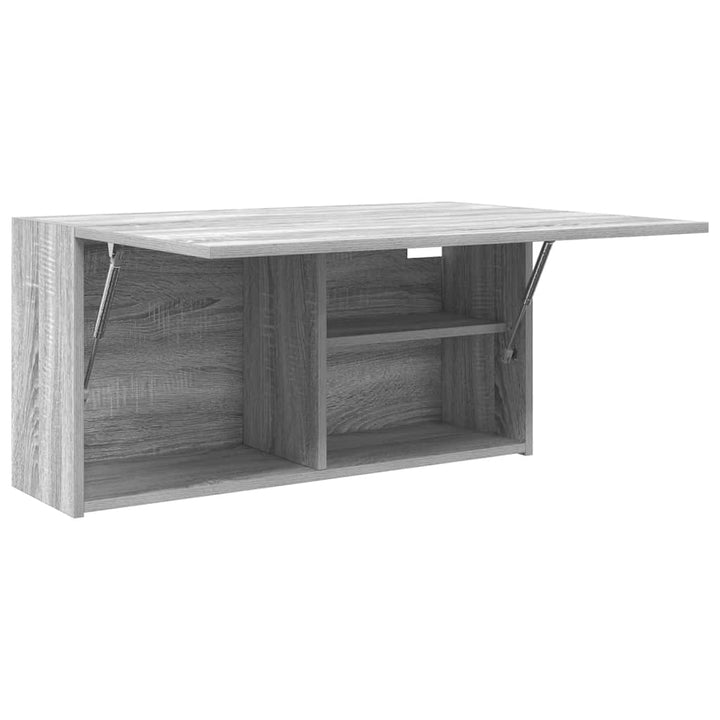 væghængt badeværelsesskab 80x25x40 cm konstrueret træ