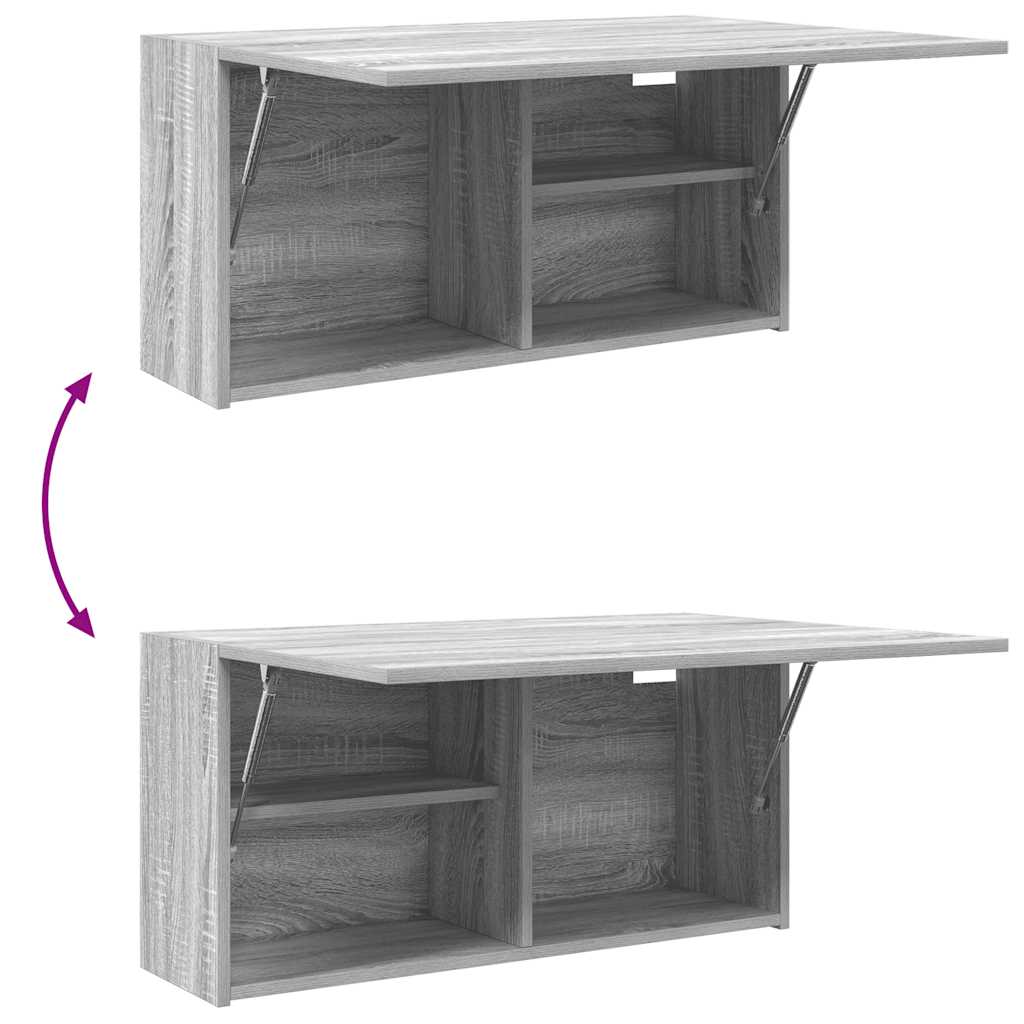 væghængt badeværelsesskab 80x25x40 cm konstrueret træ