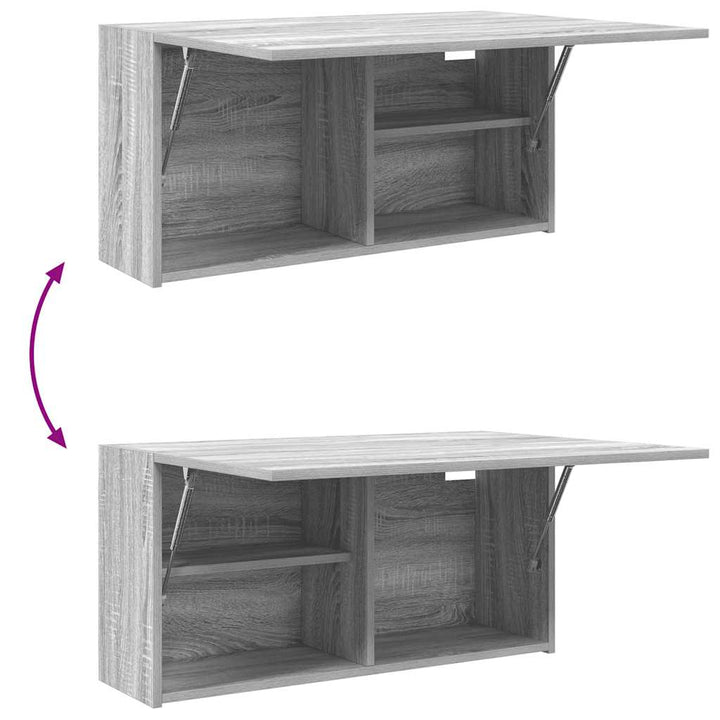 væghængt badeværelsesskab 80x25x40 cm konstrueret træ