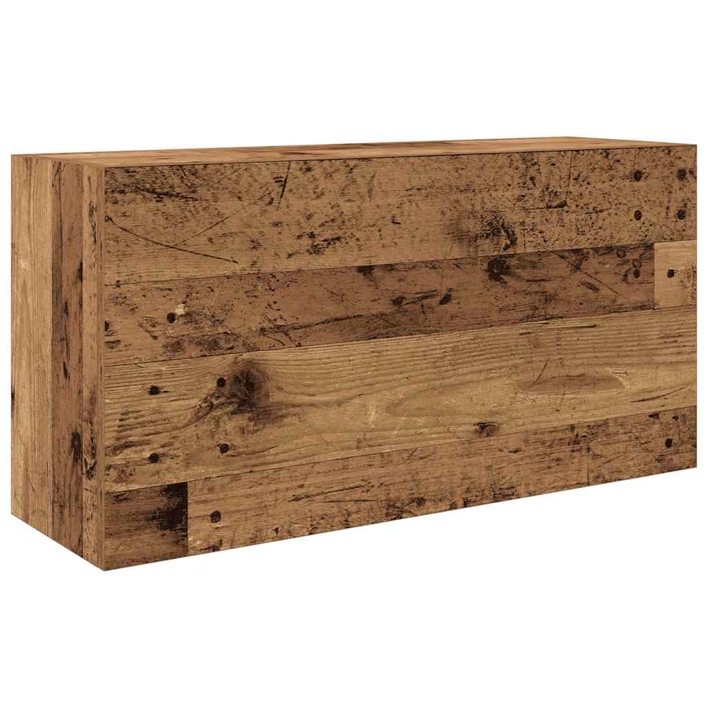 væghængt badeværelsesskab 80x25x40cm konstrueret træ antikt træ