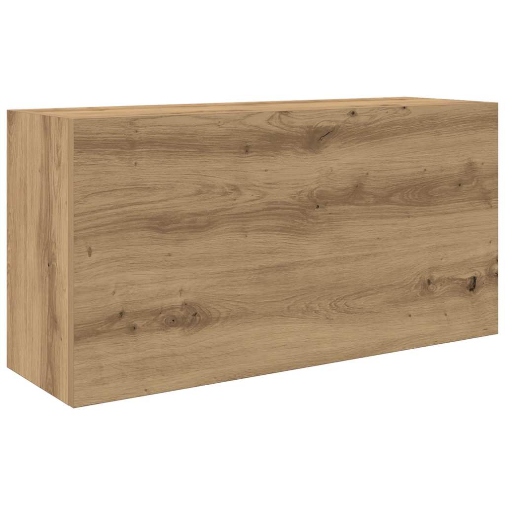 væghængt badeværelsesskab 80x25x40 cm konstrueret træ kunsteg