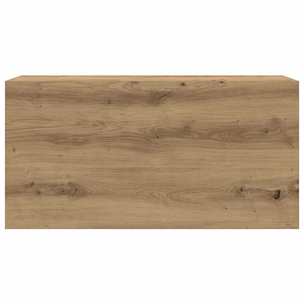 væghængt badeværelsesskab 80x25x40 cm konstrueret træ kunsteg