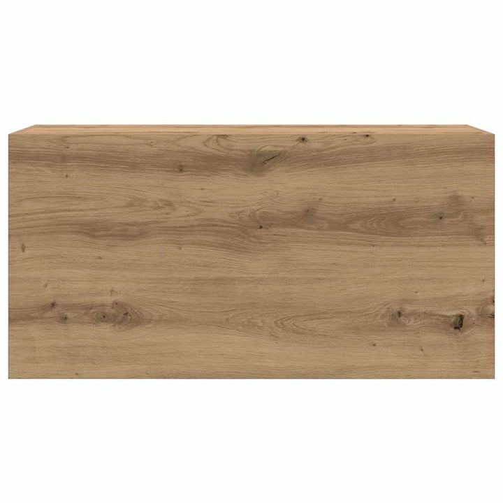 væghængt badeværelsesskab 80x25x40 cm konstrueret træ kunsteg